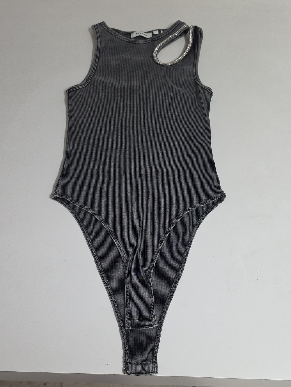 SANDRO Rhinestone One-Shoulder Bodysuit - Picture 2 of 12